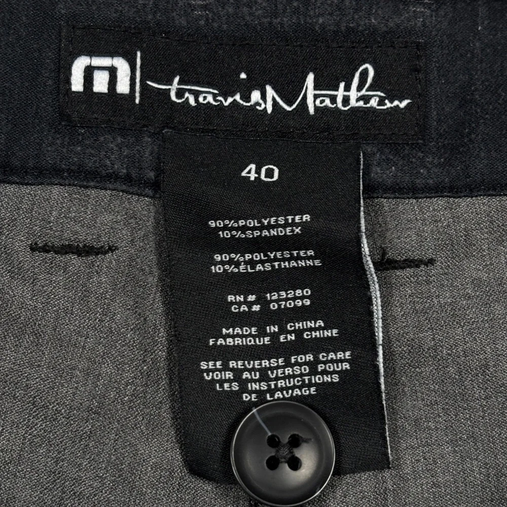 Travis Mathew Shorts Mens 40 Black‎ Geometric Diamond Pattern Golf Performance